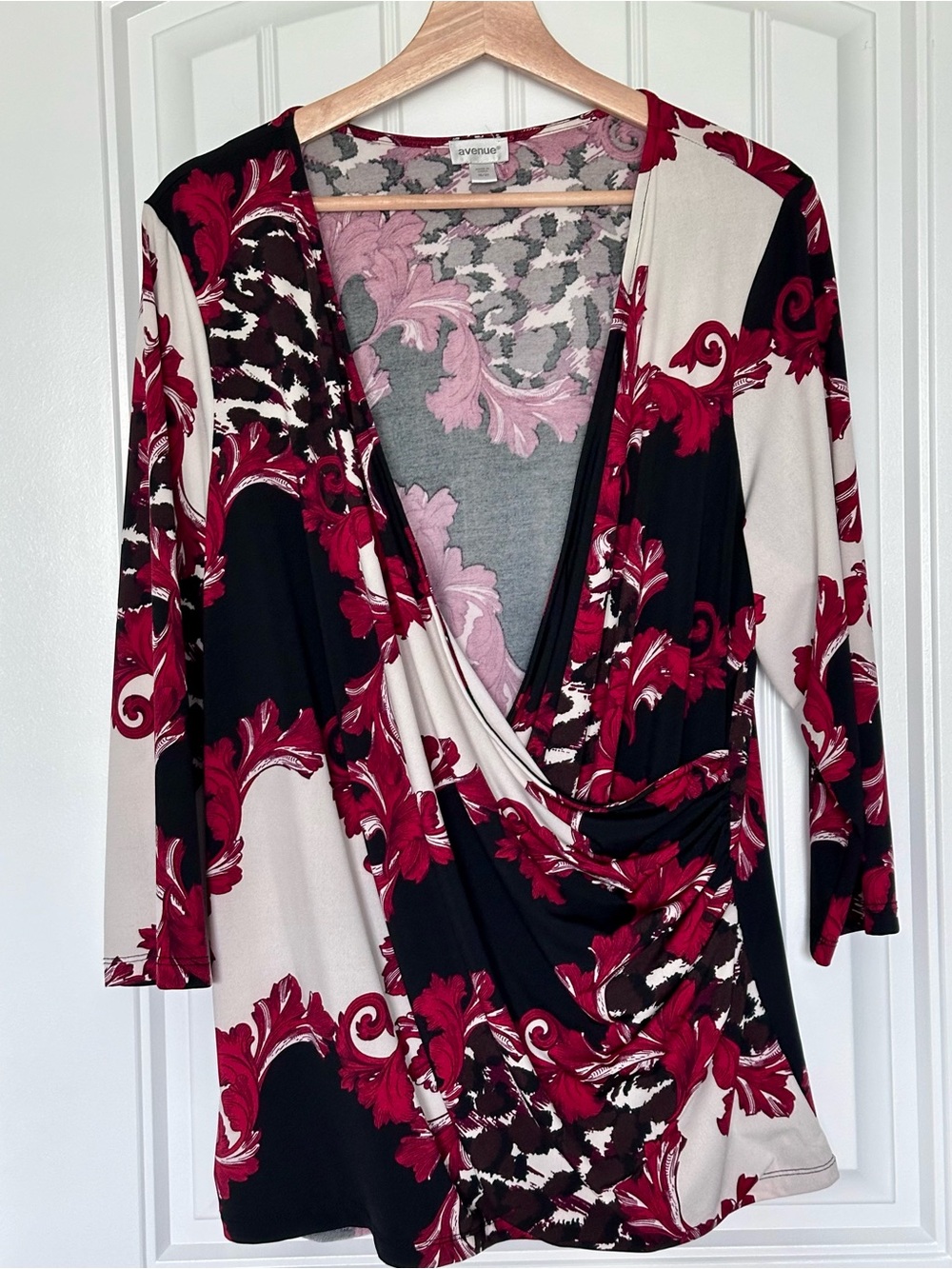 Avenue Faux Wrap Floral Print Top